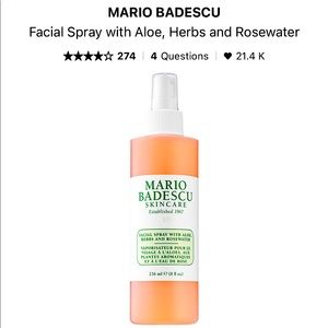 💕 2/$20 - Brand New - Mario Badescu - Cult Fav Rosewater Spray